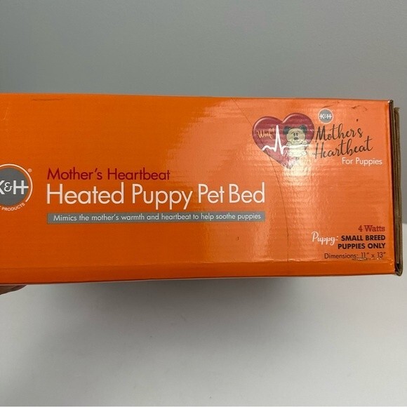 K&H Mother's Heartbeat Grey Heated Puppy Pet Bed NIB - Picture 5 of 8